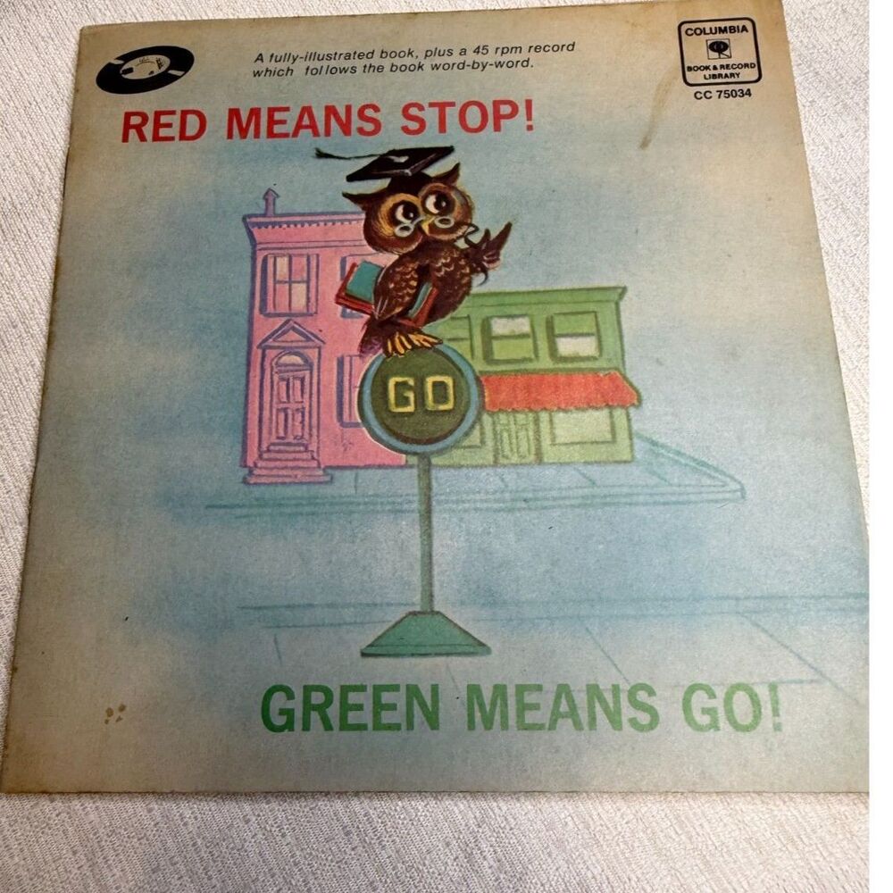 "Red Means Stop! Green Means Go!" children's book and 45 rpm record set